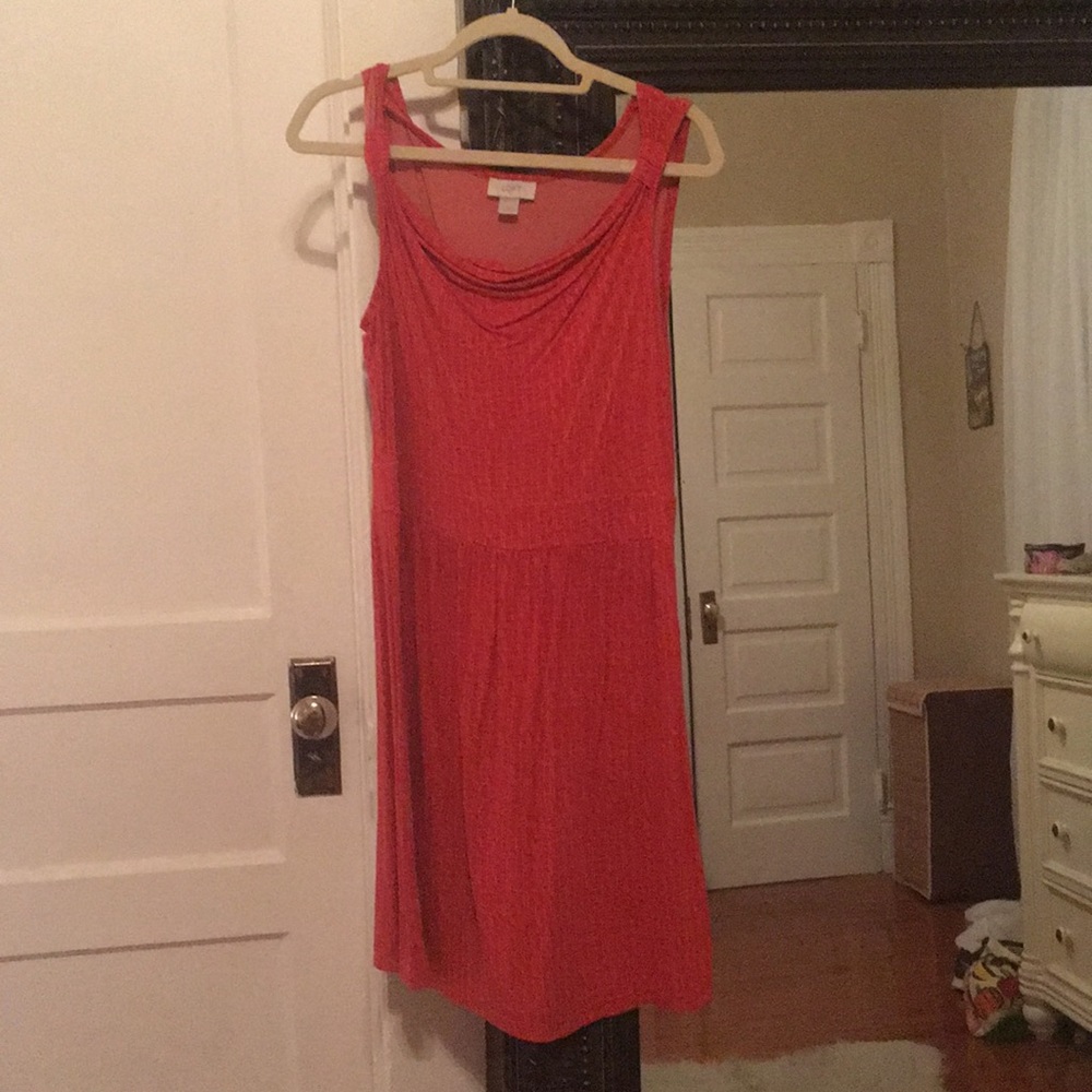LOFT Coral Sleeveless Dress M